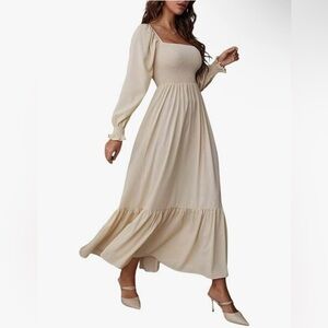 Elegant Cream Maxi Dress
